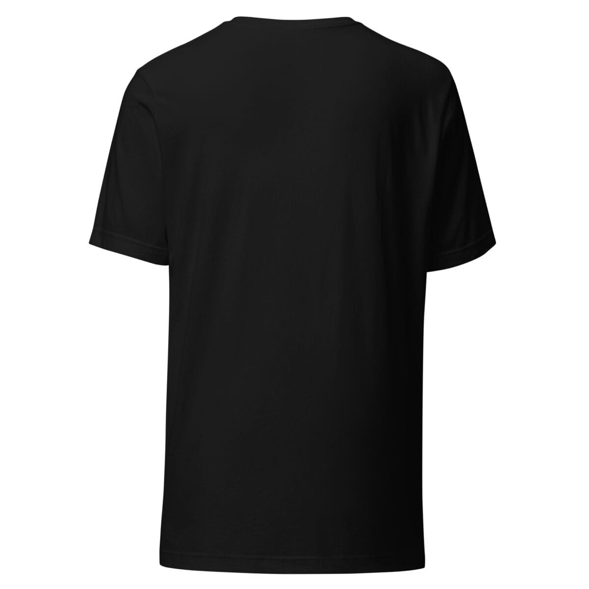 Back view of THE VISION WITHIN black unisex T-shirt