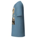 Side view of steel blue THE VISION WITHIN graphic T-shirt with vintage-inspired artwork